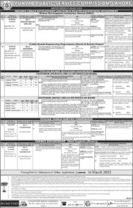 Details of Sub Engineer Jobs 2022 in Punjab Public Health Engineering Department