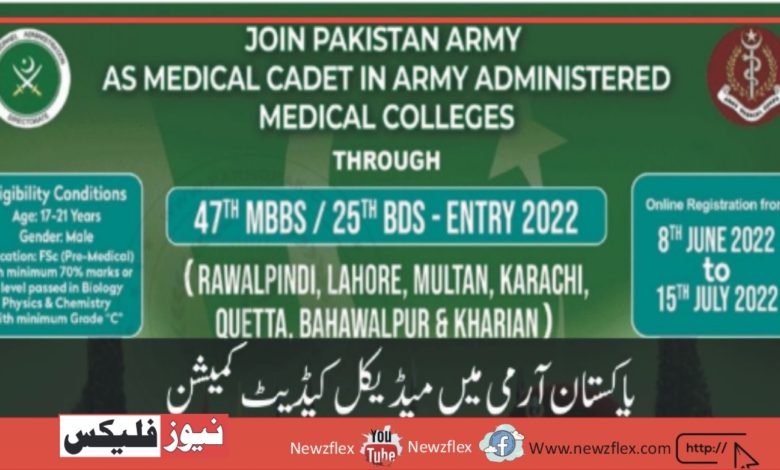 Pak Army as Medical Cadet Rawalpindi Jobs 2022 | Registration Online