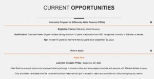 الائیڈ انٹرنشپ پروگرام برائے مختلف معذور افراد (PWDs) ستمبر 2023 آن لائن درخواست دیں